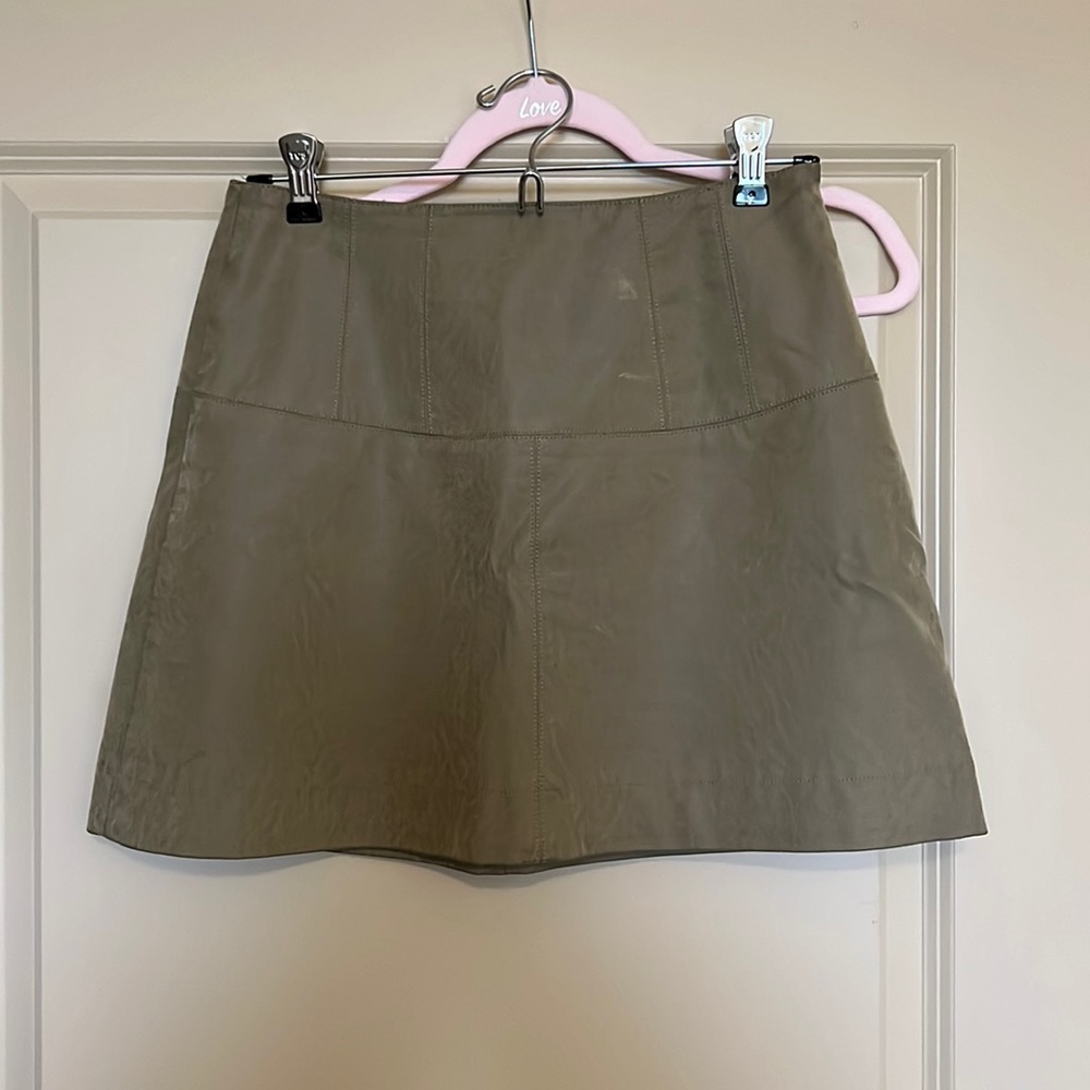 Free People army green suede skirt